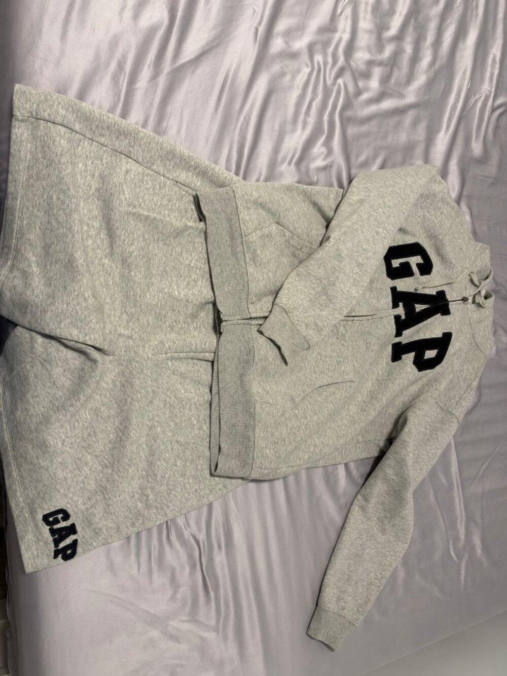 Gap Logo Full-Zip Hoodie and Shorts Set Gray